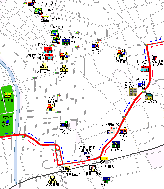 東大宮自動車学校 エクレールコース 大和田郵便局付近