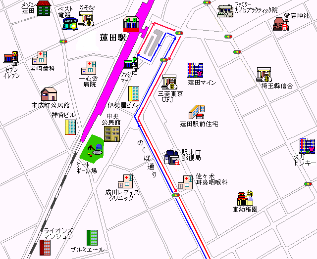 東大宮自動車学校 蓮田コース 蓮田駅付近