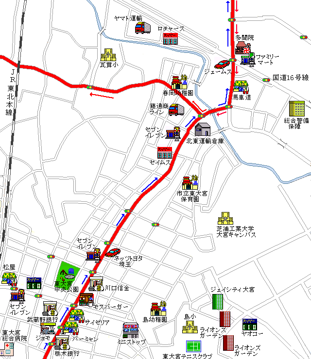 東大宮自動車学校 蓮田コース 芝浦工大付近 東大宮自動車学校 蓮田コース 芝浦工大付近